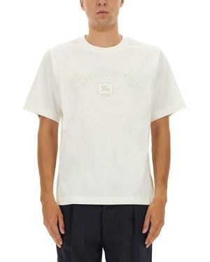Burberry Gothic Logo T-Shirt - Weiß