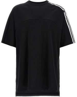 Y-3 ' 3 Streifen' T -Shirt - Schwarz