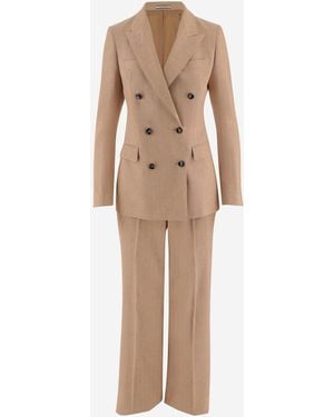 Tagliatore Kleid aus Leinenmischung - Natur