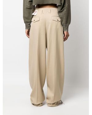 Golden Goose Golden W's Pant Wide Leg Light Dry Wool Gabardine - Natural