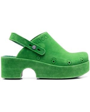 XOCOI Slingback Platform Mules - Green