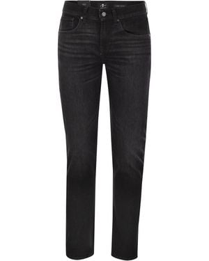 7 For All Mankind 7 Für alle Menschheit Slimmy Slimmy Slimmy Dünne mittelgügende Jeans - Schwarz