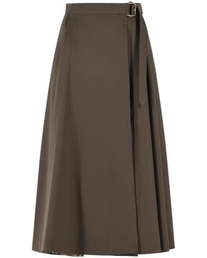 Burberry Falda de lana verde 'Belina' - Marrón