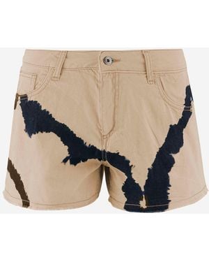 DON'T @ ME Cotton Shorts With Tie Dye Print - White