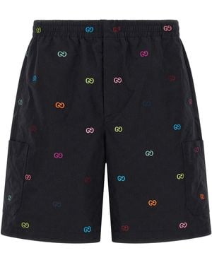 Gucci Bermuda en fil coupé multicolore - Bleu
