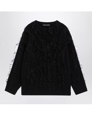 Valentino Sweater With Ruffles - Black