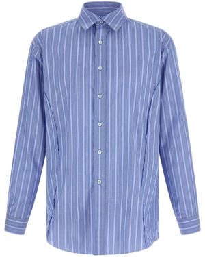Maison Margiela Striped Cotton Shirt - Blue