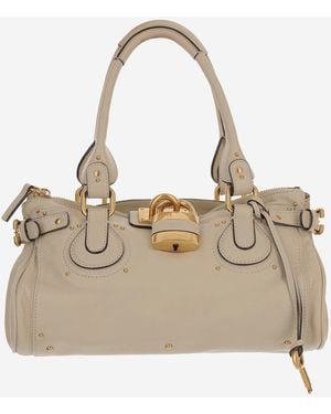 Chloé Paddington Leather Bag - Natural