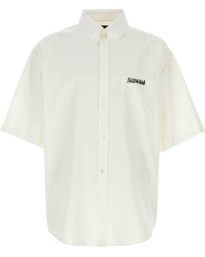 Balenciaga Poplin Oversize Shirt - White