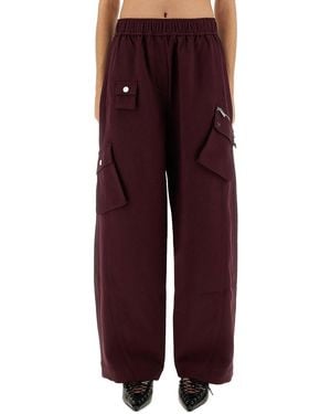 Ganni Twill Pants - Red