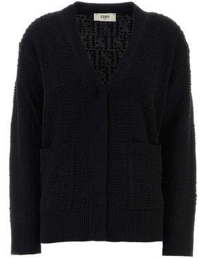 Fendi Fendi Wool Cashmere Knit Cardigan - Black