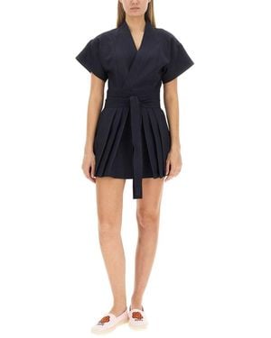 KENZO Elegant Mini Kimono Dress - Blue