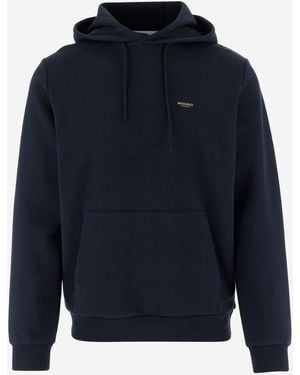 Woolrich Stretch Cotton Blend Sweatshirt mit Logo - Blau