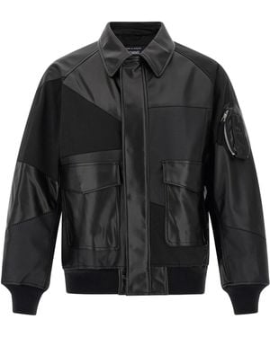 Comme Des GarÃ§ons Homme Panel Construction Bomber Jacket - Black