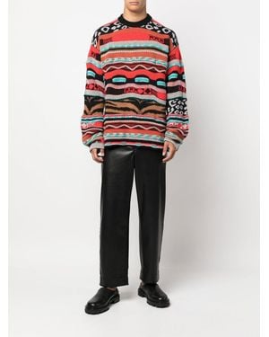 Laneus Pullover Mit Jacquardmuster - Rot