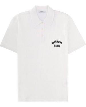 Givenchy Logo Cotton Polo Shirts - White