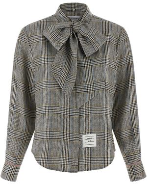 Thom Browne Prince Of Wales Check Shirt - Grau