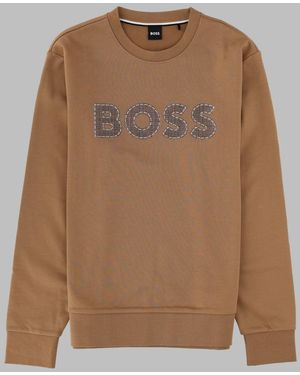 BOSS Graphic Crewneck Sweatshirt - Brown