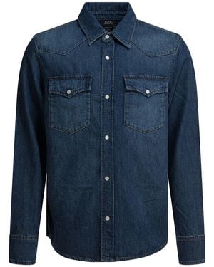 A.P.C. Western Denim Shirt - Blue