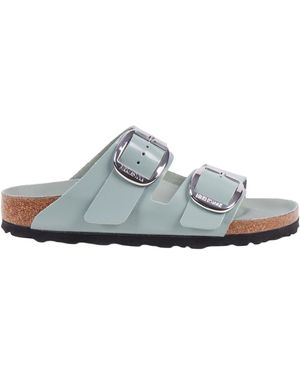 Birkenstock Arizona Big Buckle Hex Shine Pure Sage, Natural Lea, S - Weiß