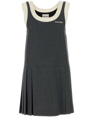 Miu Miu Strappy Mini Dress - Black