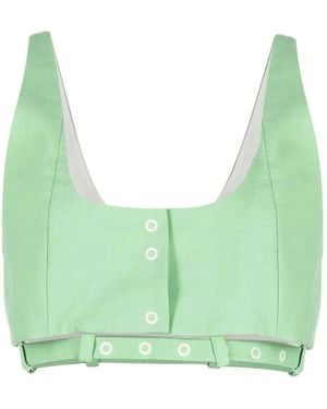Ganni Crop Top Organic Cotton - Green