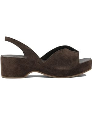 Roberto Del Carlo Calf Leather Rubber Sandals - Brown