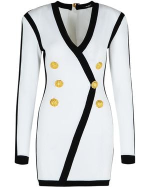 Balmain White Viscose Blend Dress - Wit