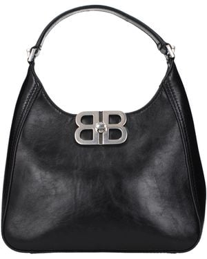 Balenciaga Hobo Handbag Leather - Black