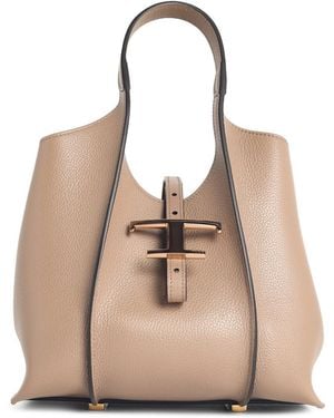 Tod's T Timeless Mini Shopping Bag - Natural