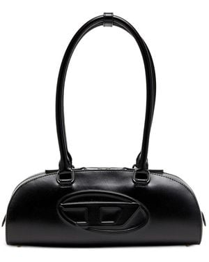 DIESEL 1Dr Dome Leather Shoulder Bag - Black