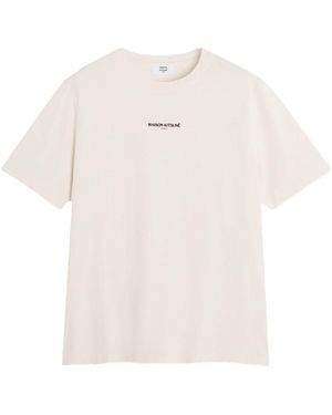 Maison Kitsuné T-Shirt mit Logo - Weiß