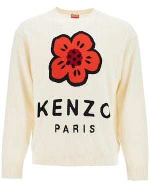 KENZO Boke Flower Wool Sweater in White for Men Lyst UK