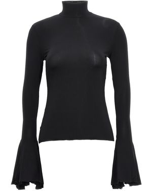 Nensi Dojaka Top "Godet Cuffs" - Nero