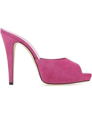 Paris Texas Fuchsia Wildleder Monica Mules - Pink