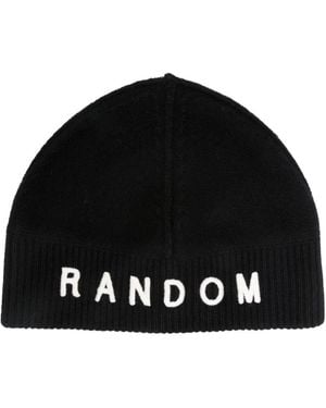 Random Identities Logo-Embroidered Wool Blend Beanie - Black