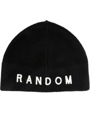 Random Identities Logo-Embroidered Wool Blend Beanie - Black