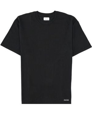 AMISH T Shirt Con Micro Logo - Black