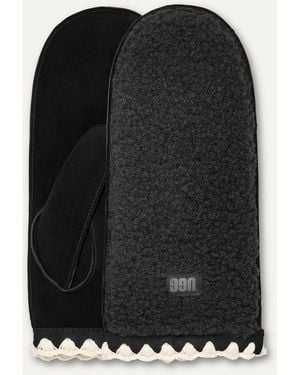 UGG Fäustlinge Aus Fluff Mit Muschelrand Für Damen - Schwarz