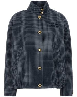 Miu Miu Embroidered Nylon Blend Jacket - Blue