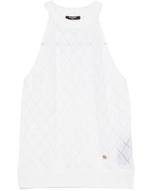 Balmain Klassisches Trägershirt - Weiß