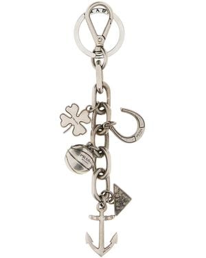 Prada Metal Key Ring - White