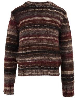 Kangra Cashmere Kangra-Kaschmir-Rundhalsausschnitt aus bedrucktem Garn - Braun