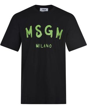MSGM T Shirt Made Of Cotton - Black