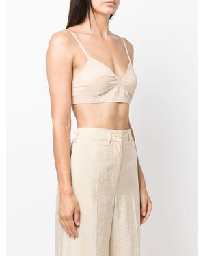 Low Classic See Through Stitch Bra Top - White