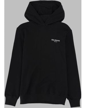 Balmain Mini Textured Sweatshirt For Kids - Black