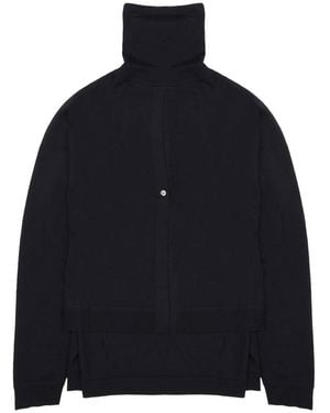 Department 5 100% Merino Wool High-Neck Jumper - Blue