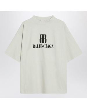 Tシャツ・カットソー BALENCIAGA Women Tops 768075TQVU1 9016 WHITE T-shirt with reflective logo BALENCIAGA Woman Tg. M