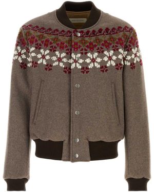 Dries Van Noten Mud Wool Blend Valtor Bomber Jacket - Brown