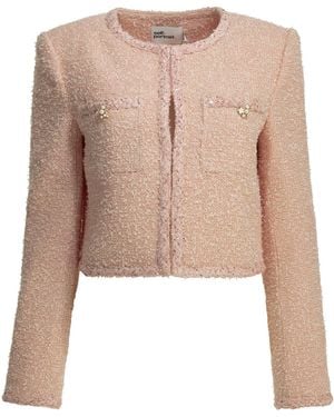 Self-Portrait Selbstporträt-Bouclé-Blazer - Natur